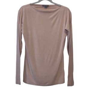 Vince Dusty Pink Micromodal Spandex Boatneck Stretch Top